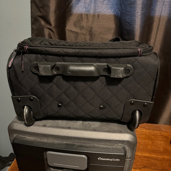 DELSEY Paris Rolling Laptop Tote Weekender Bag Quilted black Carry On Underseat - Picture 11 of 11